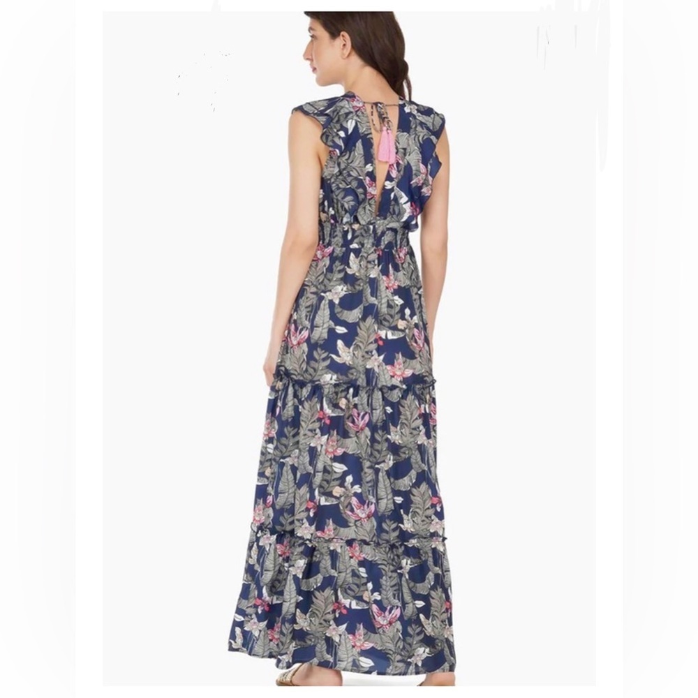America & Beyond Tropical "Maui Nights Tiered Maxi Dress - Picture 2 of 10